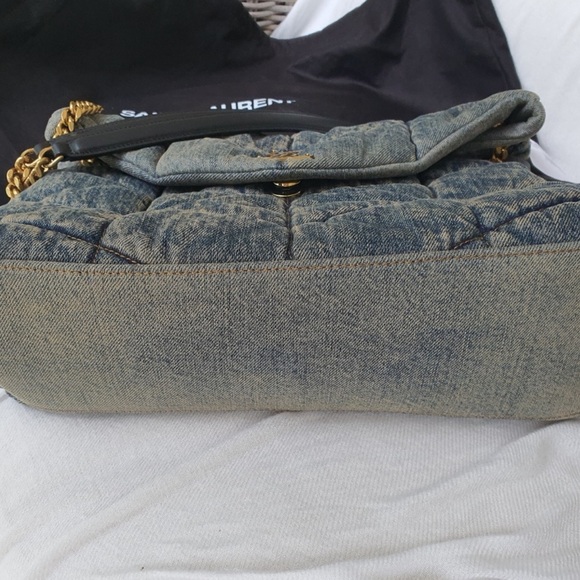 🆕 YSL Acid Denim Puffer Bag NEW 100% Authentic Yves Saint Laurent  Med NWT NEW - Picture 7 of 9